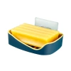 Double-layer water-draining soap box that won't get your hands stuck, bathroom shelf, strong and seamless soap box Item Picture